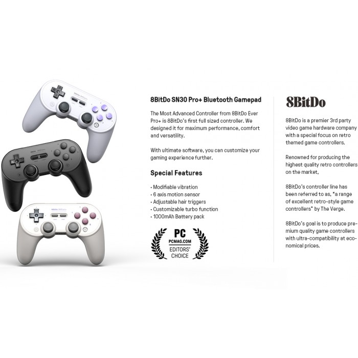 8bitdo Sn30 Pro Bluetooth Gamepad Sn Edition Nintendo Switch Mac Os Windows Android Iphone