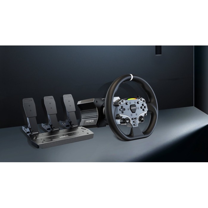 MOZA RACING R5 DIRECT DRIVE DD COMPLETE SET 2/3 PEDALS WITH STEERING WHEEL