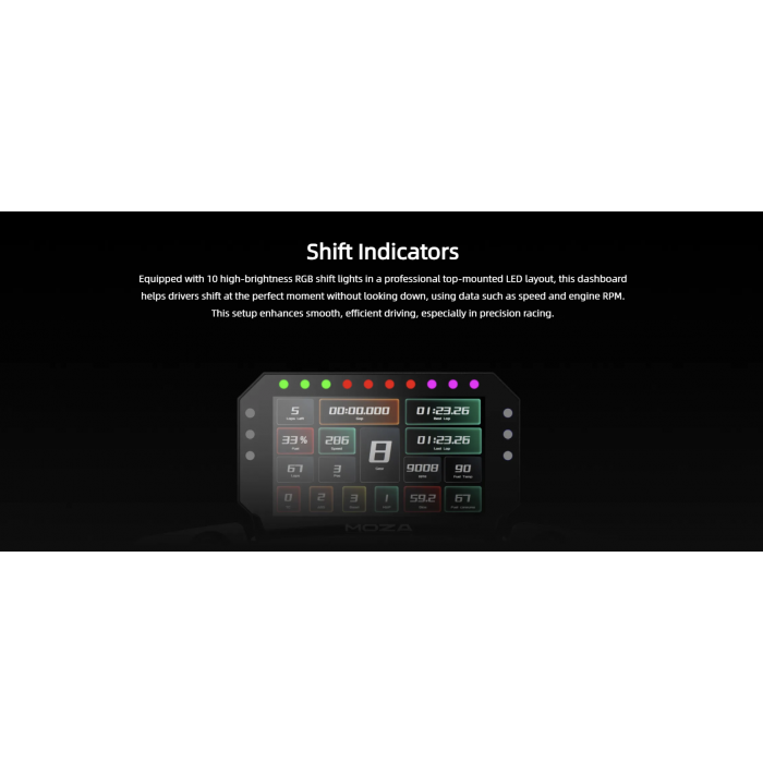 MOZA RACING CM2 HD RACING DASH [V2] FOR R3,R5,R9,R12,R16,R21 [Universal ...