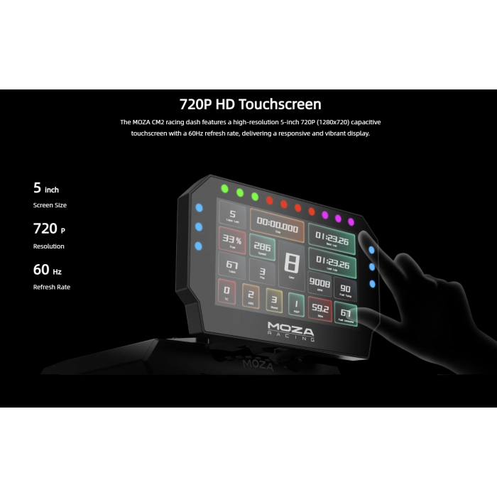 MOZA RACING CM2 HD RACING DASH [V2] FOR R3,R5,R9,R12,R16,R21 [Universal ...
