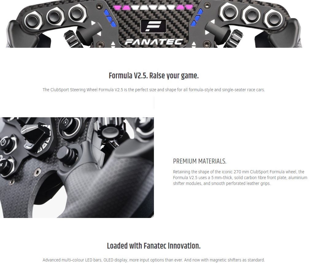 FANATEC FORMULA V2.5 F1 WHEEL (QR2)
